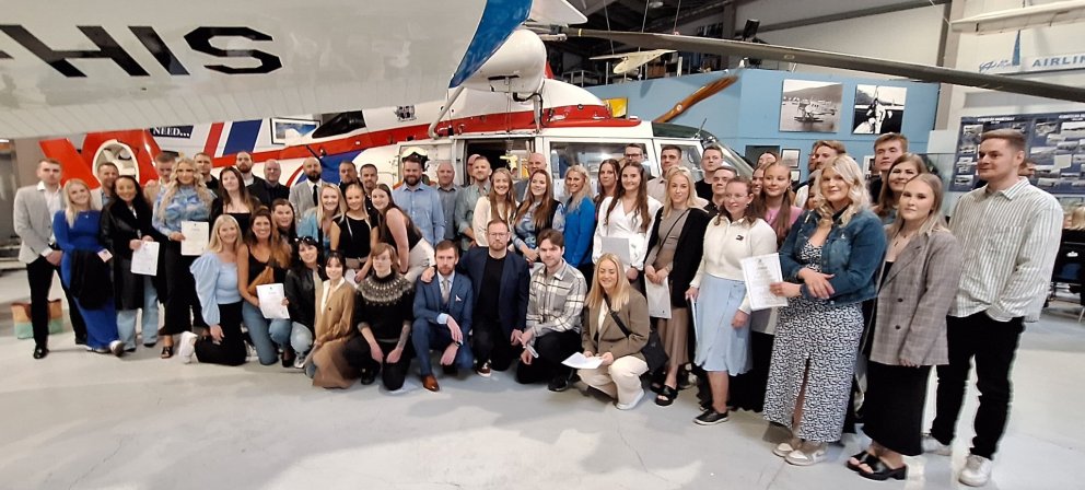 Hluti útskriftarnema 2024 á útskrift skólans 31. maí 2024